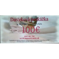 Darčeková poukážka  v hodnote100€ na masáž podla vlastného výberu